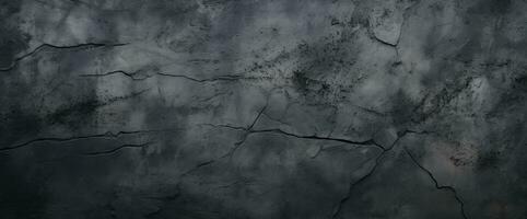 Dark grey concrete wall texture background. Panoramic banner with copy space. AI Generated. photo