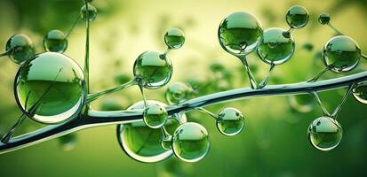 Water droplets. 3d illustration. Nature background. AI Generated. photo