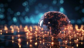 Global network connection concept. AI Generated. photo