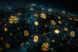 Global network connection over the world. Network concept. AI Generated. photo