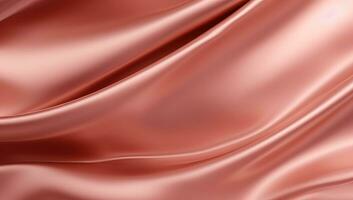 Closeup of rippled red silk fabric. Whole background. AI Generated. photo