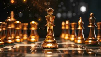 Chess game concept of business ideas and competition and strategy ideas. AI Generated. photo