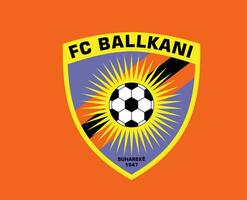 Ballkani Club Logo Symbol Kosovo League Football Abstract Design Vector Illustration With Orange Background