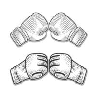 Boxer hand gloves hand drawing vector design