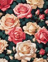 Seamless floral pattern background AI Generated photo