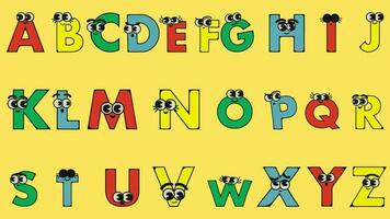 animado alfabeto dentro amarelo fundo video