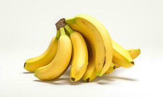 Bunch of bananas on white background. AI generated photo