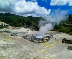 Furnas Fumarolas on Sao Miguel Island in the Azores archipelago photo