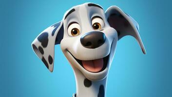Cute cartoon of a baby dalmatian dog for illustrations for children. AI Generator photo