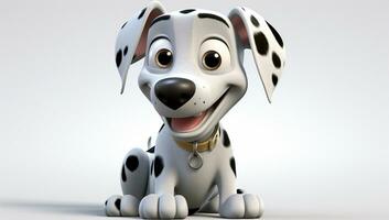 Cute cartoon of a baby dalmatian dog for illustrations for children. AI Generator photo