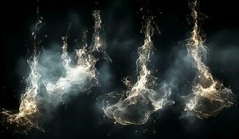 Dark abstract background with lights and smoke. AI generated photo