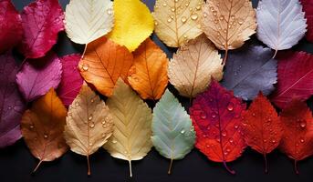 antecedentes con hojas en otoño colores. ai generado foto