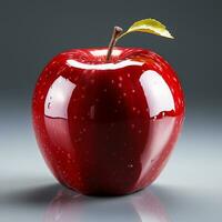 Red apple isolated on background. AI generated photo