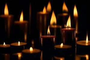 Spooky candles, spooky expansive scale in a faintly lit setting. Creative resource, photo
