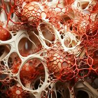 Intricate structure with alveoli. AI generated photo