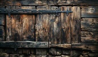 Vintage old wood gate. AI generated photo