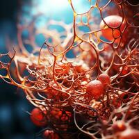 Intricate structure with alveoli. AI generated photo