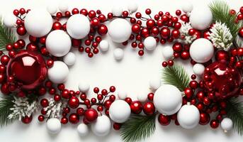 Decorative christmas background. Free space for text. AI generated photo