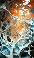 Intricate structure with alveoli. AI generated photo