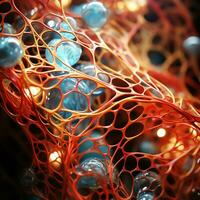 Intricate structure with alveoli. AI generated photo