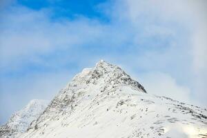 Winter landscape mountains with snow photo