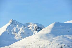 Winter landscape mountains with snow photo