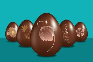 Traditional Easter chocolate eggs photo