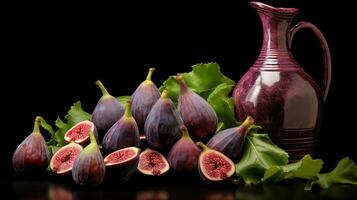 Realistic still life with figs. AI generated photo