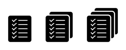 List icon, Site menu symbol, Checklist icon solid style, glyph flat icon. Vector design element.