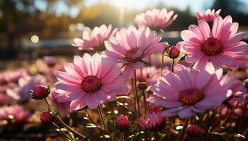 Vibrant colors of nature bouquet in a meadow of wildflowers generated by AI photo