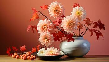 un hermosa florero de Fresco flores trae naturaleza adentro generado por ai foto