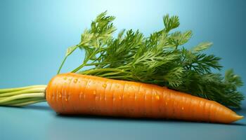 Fresh, healthy vegetarian meal carrot, parsley, dill, and salad generated by AI photo