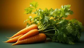 Fresh, healthy vegetable salad with organic parsley and cilantro generated by AI photo