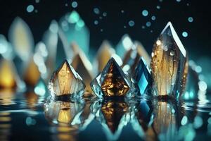 Beneficial stones on water huge scale reveals advantageous important stones. Charmed reflections cast a covert gleam. Creative resource, photo