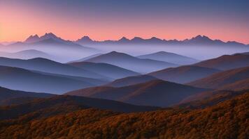 Marvelous Mountain Run. Organize a marvelous vista of towering mountains opening into the cleanse. photo