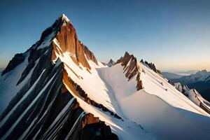 A breathless syndicate of a snowcapped batch request bathed in the affectionate crust of the rising sunlight. Creative resource, photo