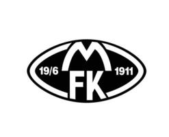 molde fk club logo símbolo negro Noruega liga fútbol americano resumen diseño vector ilustración