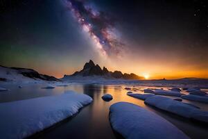 An expansive night interchange filled with a blanket of star , showcasing the curio of the universe. Creative resource, photo