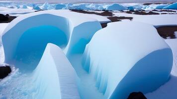 mesmerizing chunks of ice within the polar locales, a block of ice within the sea. photo