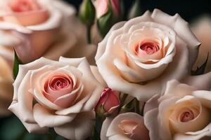 Gorgeous roses, a special tribute for Mother's Day, captured in detailed close-up beauty.. Creative resource, AI Generated photo