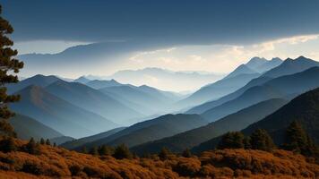 Marvelous Mountain Run. Organize a marvelous vista of towering mountains opening into the cleanse. photo