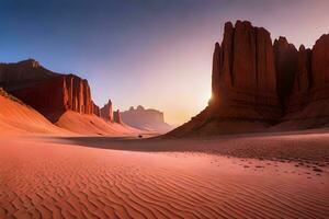 Brilliant blushing shake courses of alter rising against a clear blue sky in a take off scene. Ai Generated photo