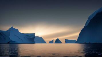 mesmerizing chunks of ice insides the polar regions, a bit of ice insides the ocean. AI Generated photo