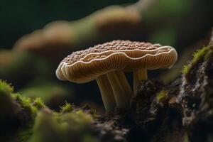 subterráneo, hongos y arboles en bosques son conectado a cada otro.. creativo recurso, ai generado foto