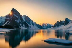 un jadeante sindicato de un nevado lote solicitud bañado en el cariñoso corteza de el creciente luz de sol. creativo recurso, ai generado foto