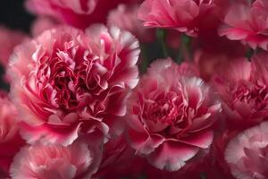 Lovely, fun carnation flowers representing Mother's Day, shown in close-up, detailed pictures.. Creative resource, AI Generated photo