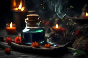 Witch's elixir, charming large scale capturing supernatural appeal. Creative resource, photo