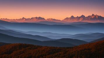 Marvelous Mountain Run. Organize a marvelous vista of towering mountains opening into the cleanse. photo