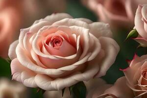 bonito flores llamado rosas son un bonito camino a espectáculo amor y el respeto para madres en de la madre día. un de cerca ver de ellos es mostrado.. creativo recurso, ai generado foto