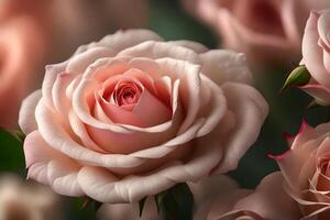 Pretty flowers called roses are a nice way to show love and respect for mothers on Mother's Day. A close-up view of them is shown.. Creative resource, photo